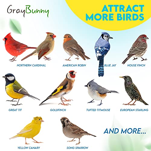 Gray Bunny Comedero para pájaros para colgar al aire libre – comedero de pájaros de tubo de metal de alta calidad, paquete de 2, a prueba de masticación, resistente a la intemperie y al agua
