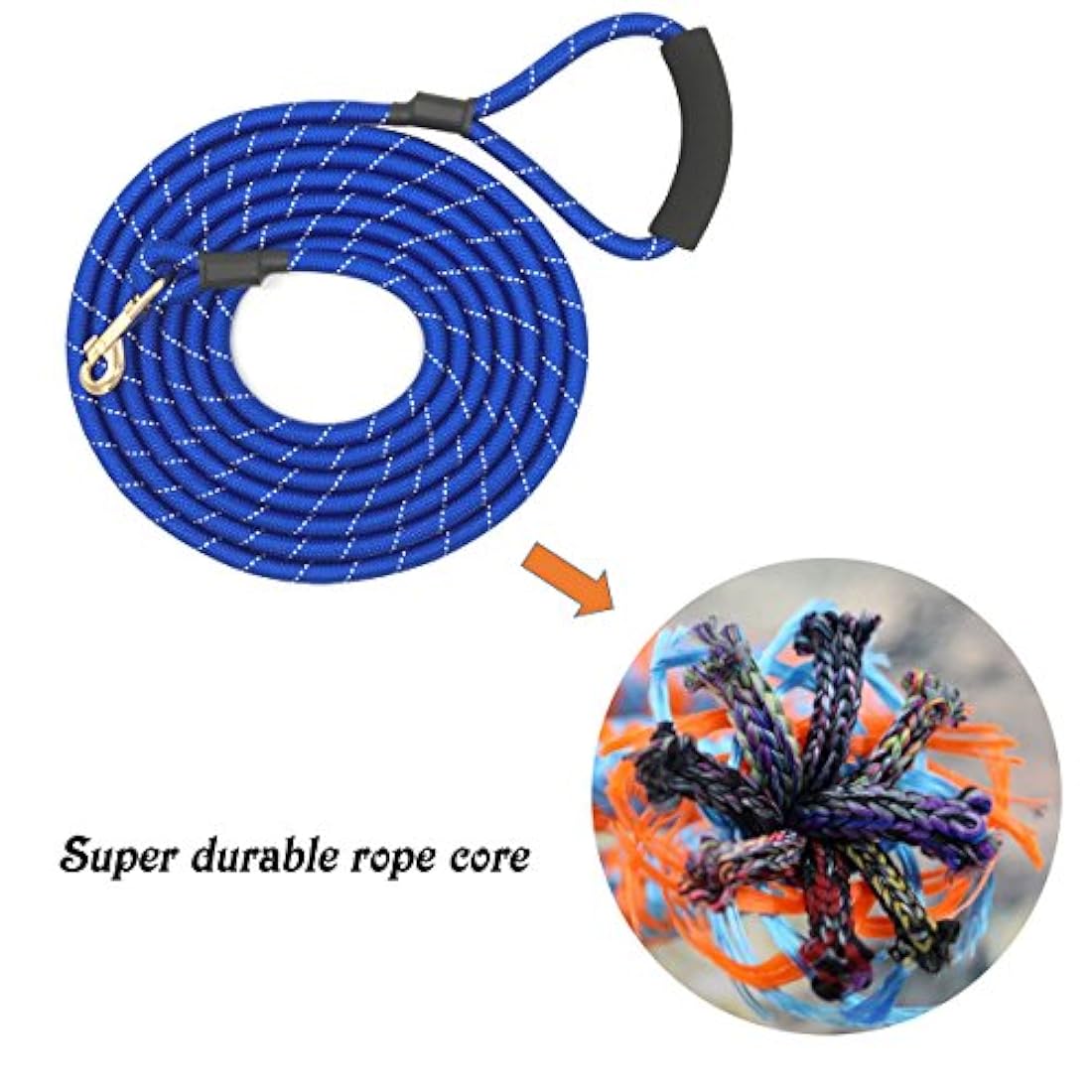 Correa para perros con mango suave 8-20 FT rojo