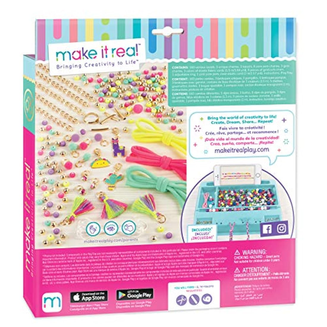 Make It Real - Cadena y abalorios de Neo-Brite DIY de cadena