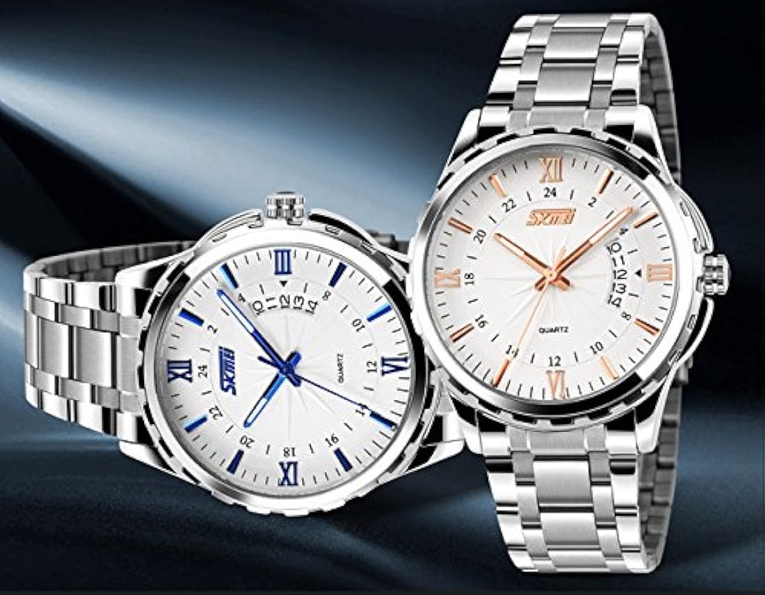 Reloj clásico de cuarzo para hombre con correa de acero inox