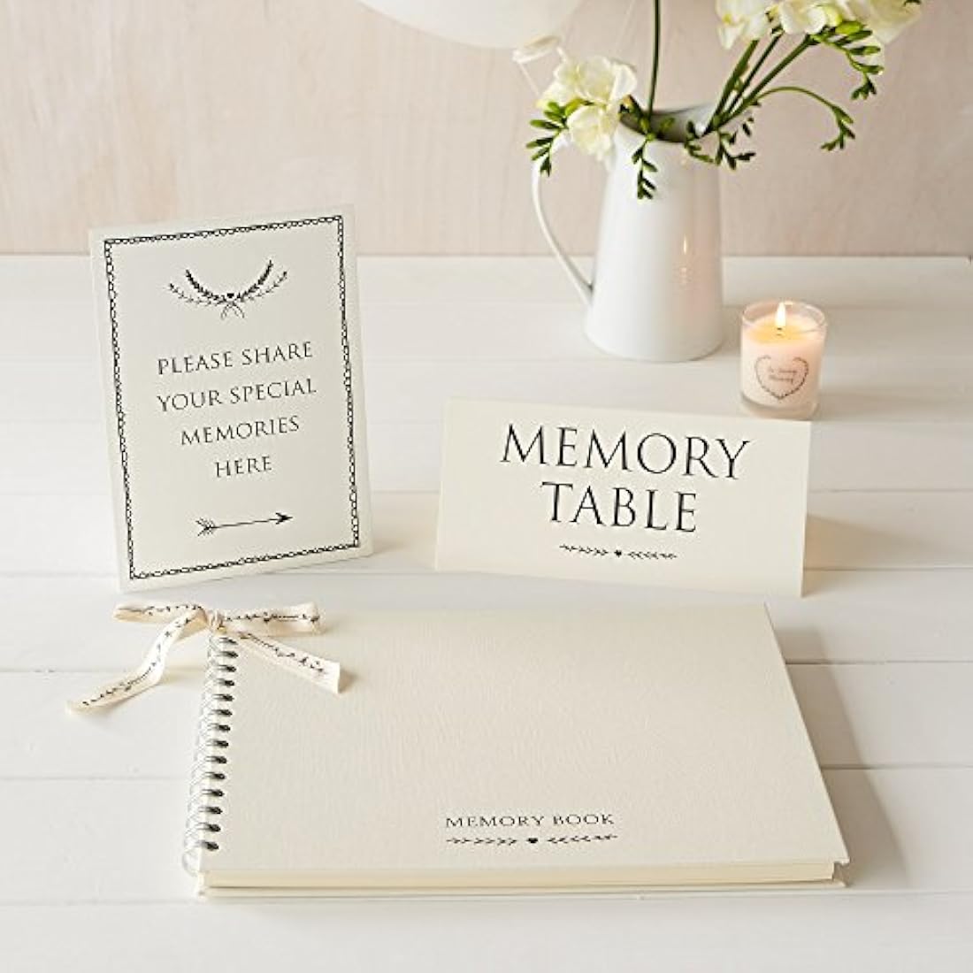 Juego de 2 carteles de recuerdo y libro de recuerdos de lujo