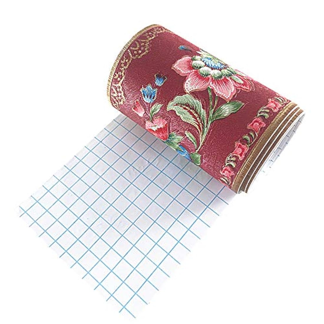 Papel pintado autoadhesivo decorativo rojo (16.4 ft)