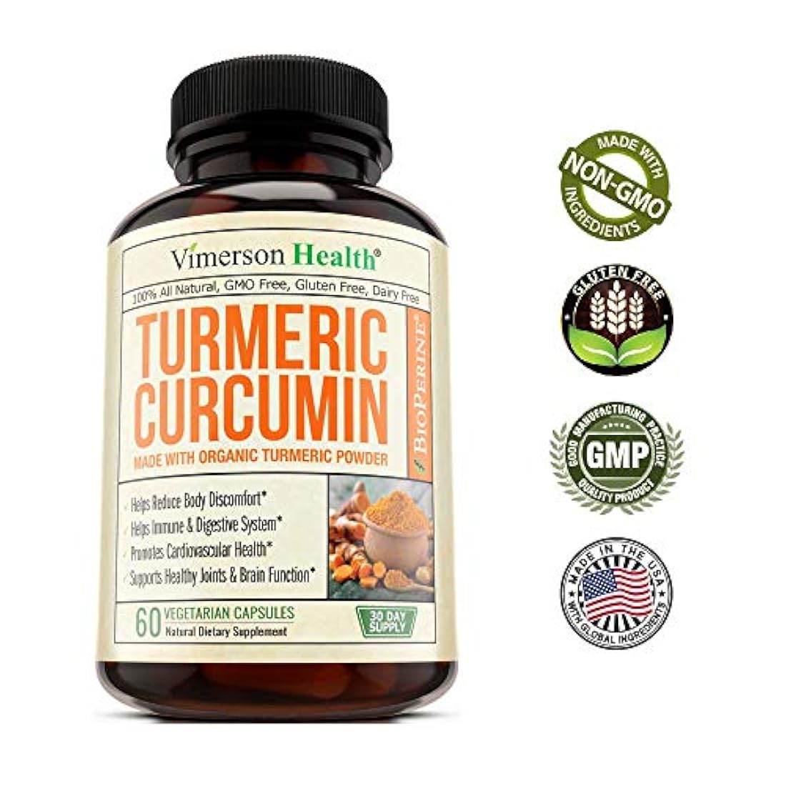 Suplemento de curcumina de cúrcuma.