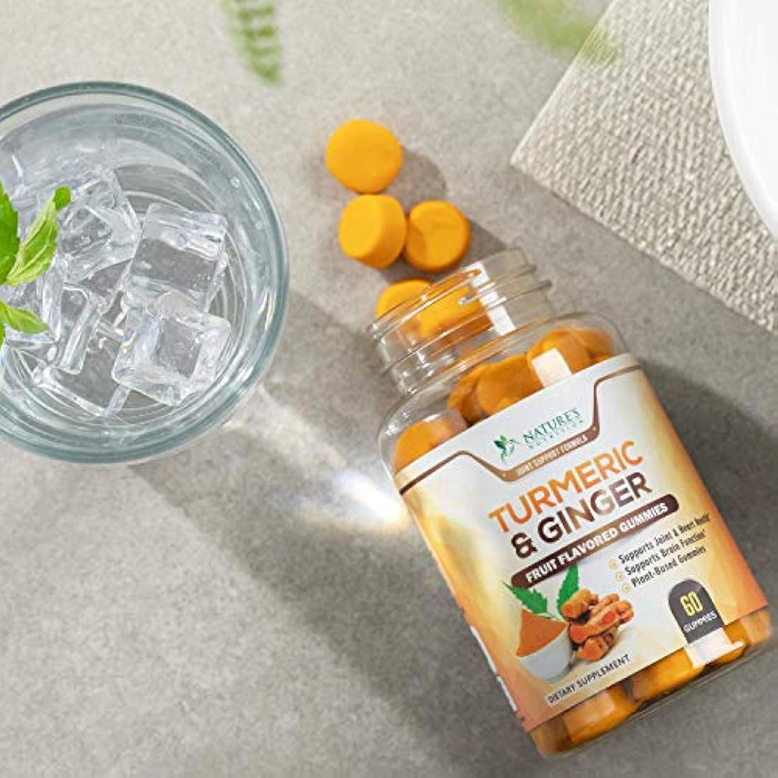 Natures Nutrition - Gomitas de cúrcuma con jengibre