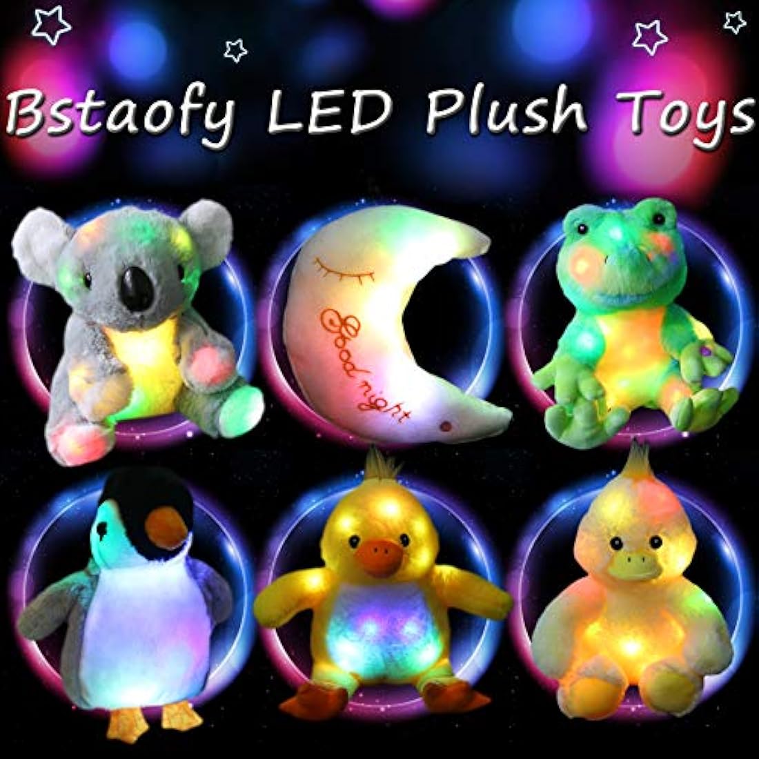 Bstaofy - Peluche con forma de dinosaurio con luces LED