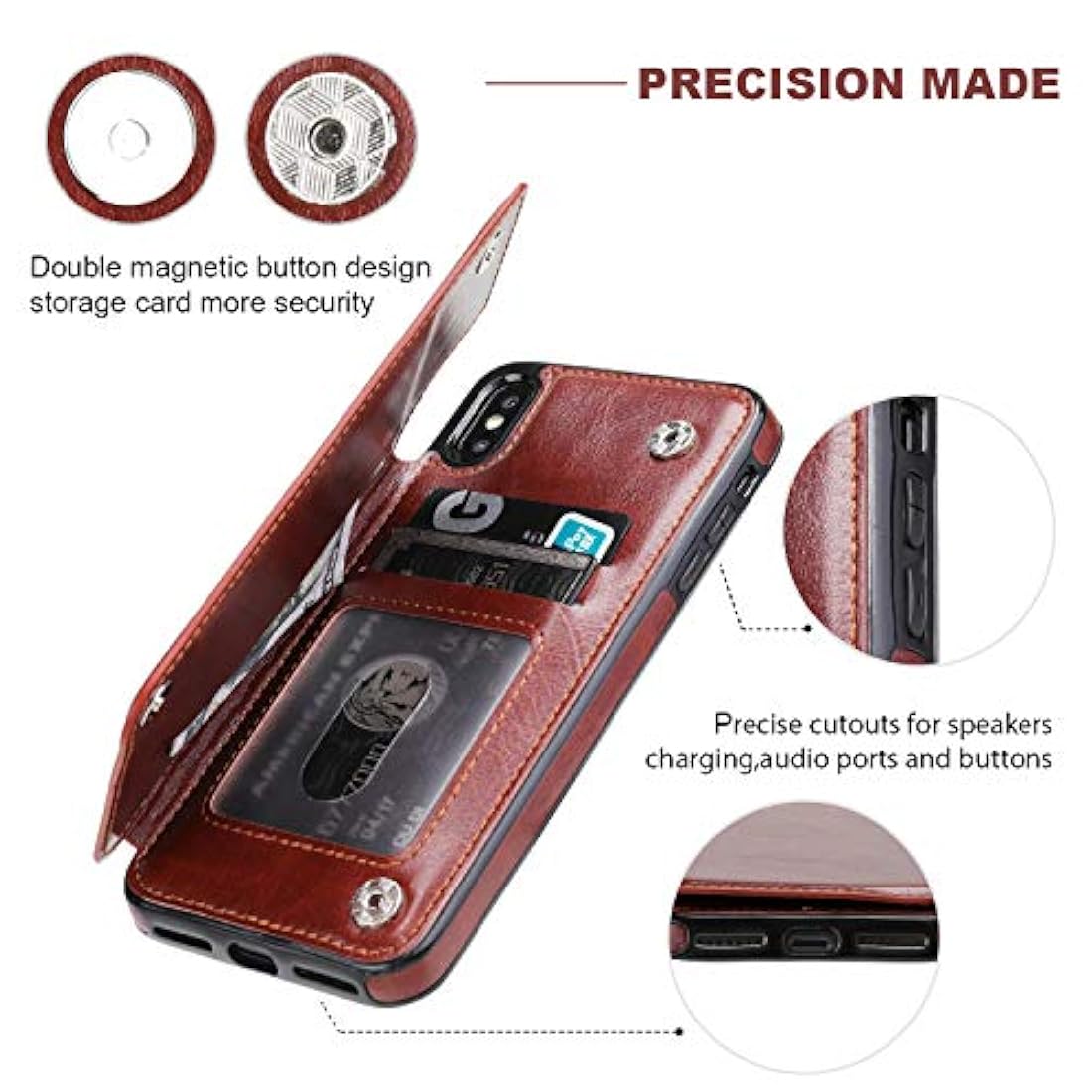 OT ONETOP - Funda tipo cartera para iPhone Xs Max