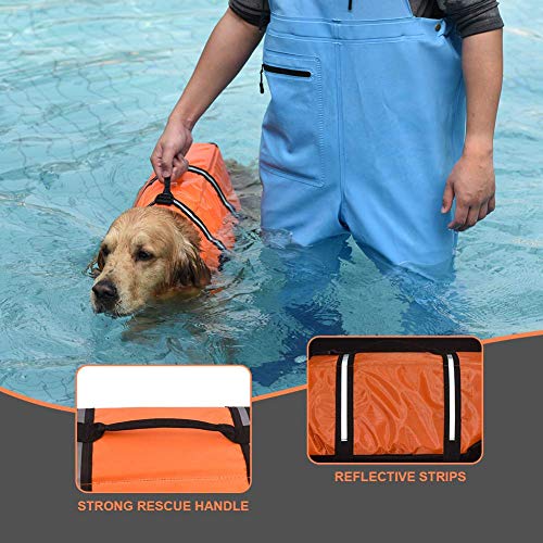 Chaleco salvavidas para perros con rayas reflectantes