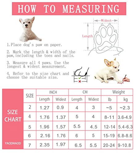 YAODHAOD - Botas para perro con protector de patas, antideslizantes, con suela suave, correas reflectantes, para perros pequeños