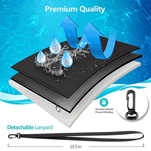 FUNDA impermeable para teléfono celular: paquete de 3 fundas universales a prueba de agua con cordón para el cuello, soporte transparente subacuático para teléfono celular, protector grande para iPhone Samsung Galaxy para playa, piscina, natación