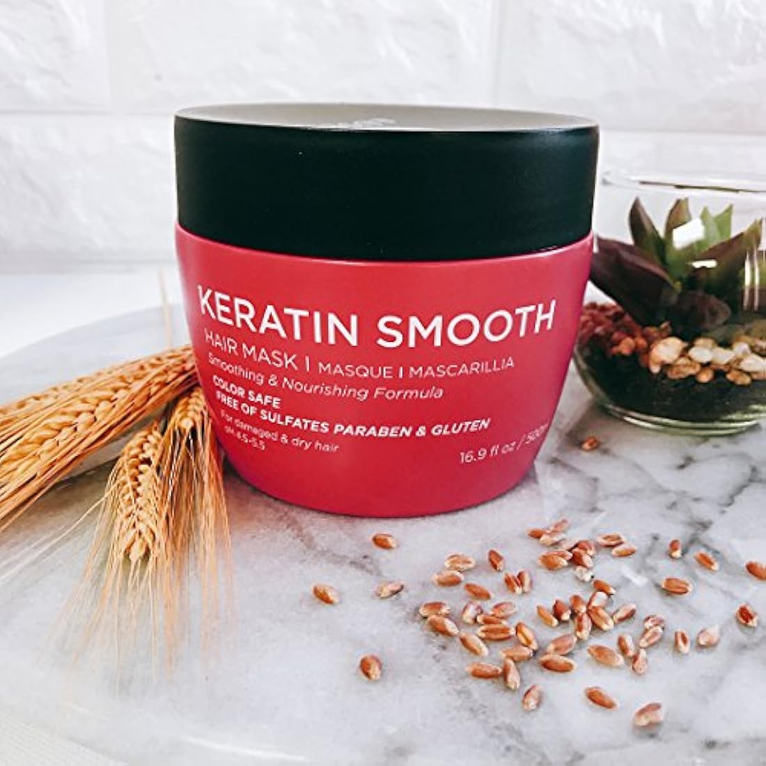 Luseta Mascarilla para cabello queratina,aceite macadamia