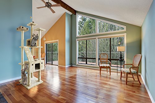 Casa del árbol para gatos, área de juegos de dos pisos