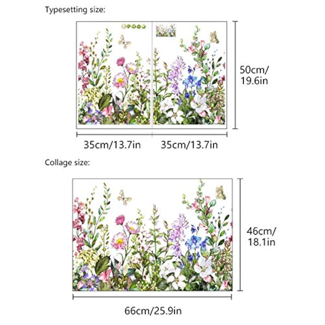 calcomanías de pared de flores diseño para niñas