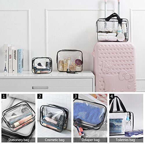 Clear Cosmetic Bag TSA Air Travel Toiletry Bag Set Vinilo