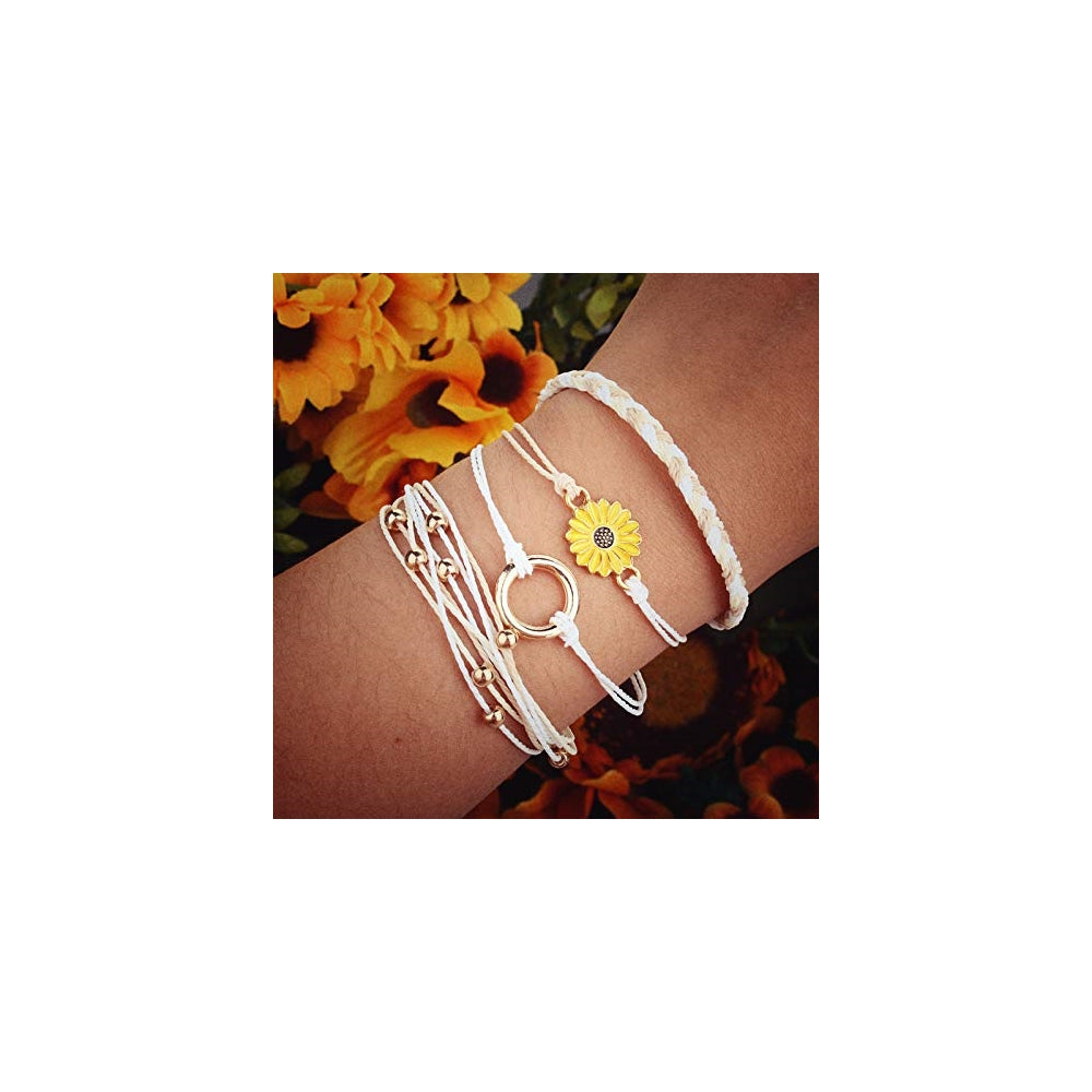 Pulseras de cuerda trenzada hecha a mano con diseño