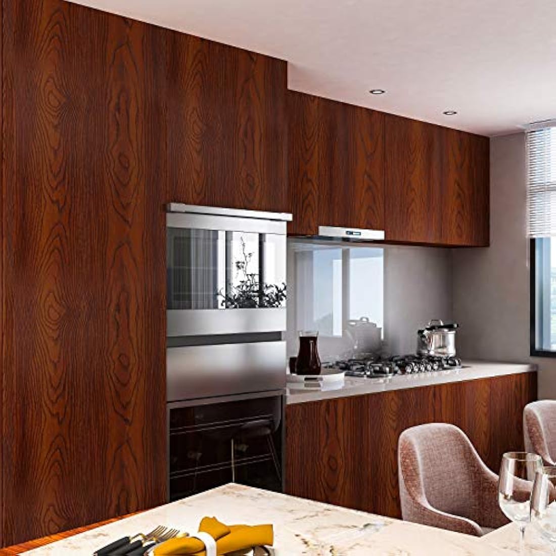 Papel pintado de madera marrón oscuro