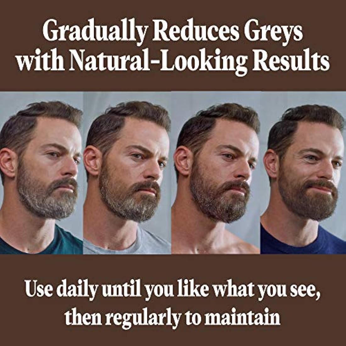 Just For Men Control GX - Lavado de barba reductor de color gris, Da color gradualmente al bigote y la barba, Lavado de barba., paquete de de 1