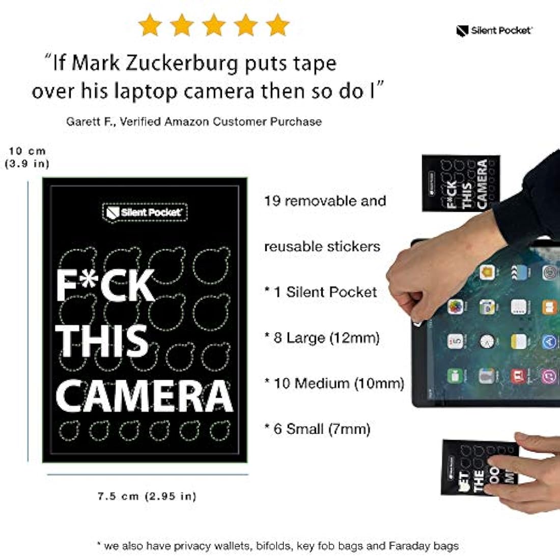 Silent bolsillo lente de  cámara web pegatinas de privacidad