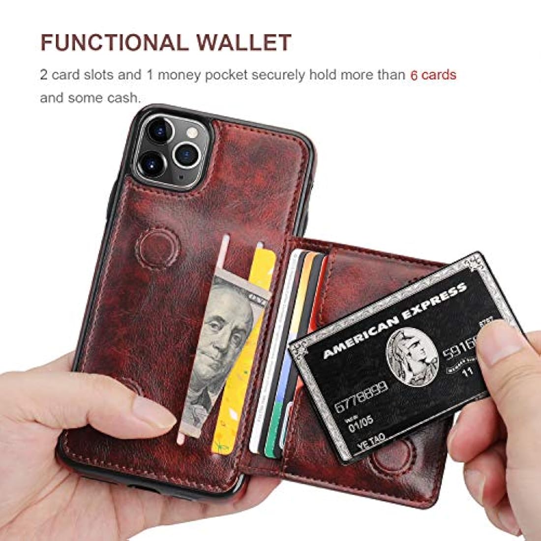 KIHUWEY - Funda tipo cartera para iPhone 11 Pro Max