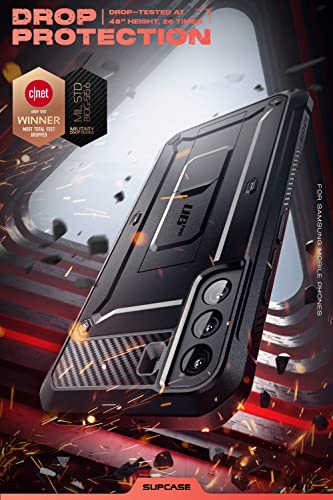 SUPCASE Unicorn Beetle Pro Series - Funda para Samsung Galaxy S22 Plus 5G (versión 2022), cuerpo completo de doble capa resistente con clip para cinturón y soporte sin protector de pantalla integrado (negro)