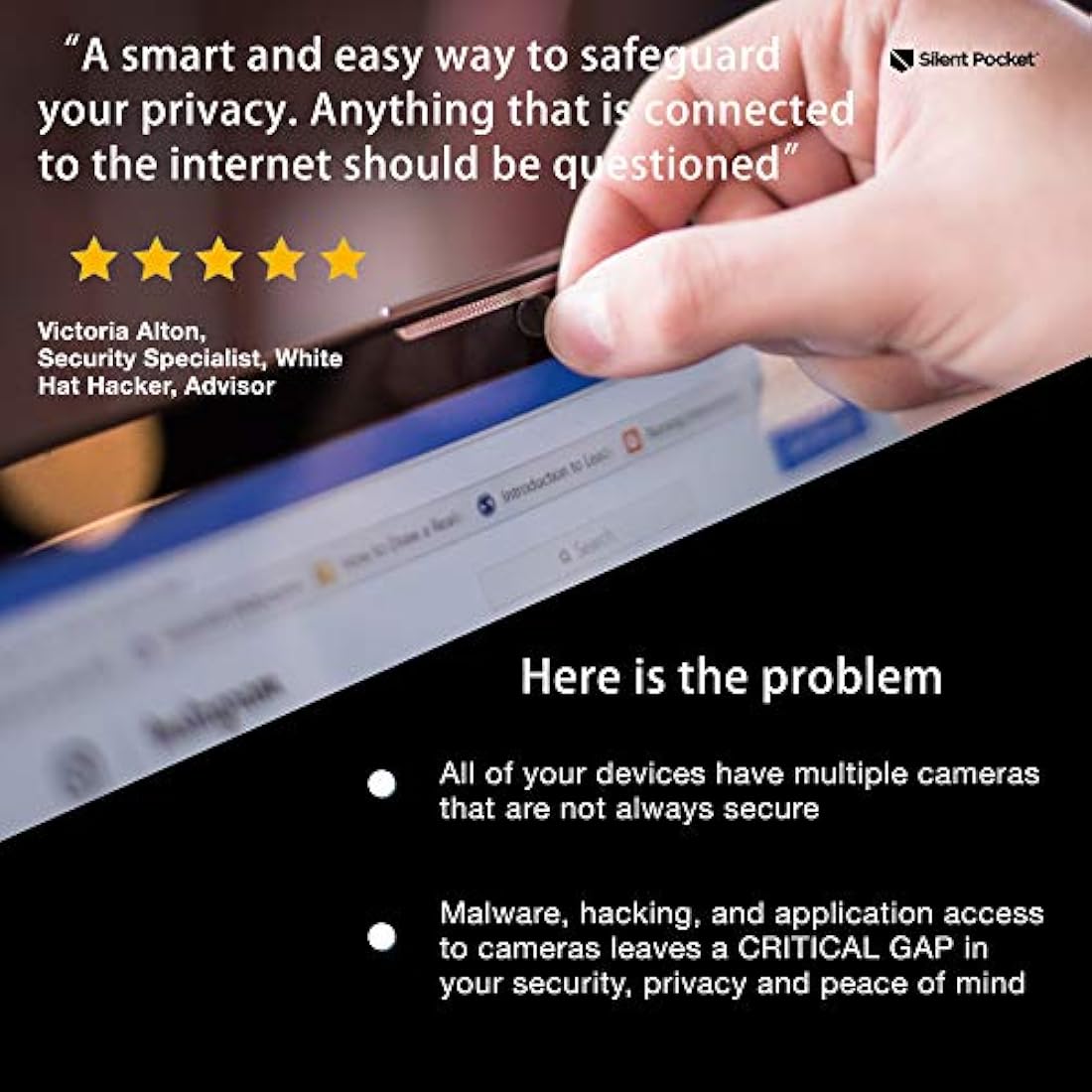 Silent bolsillo lente de  cámara web pegatinas de privacidad