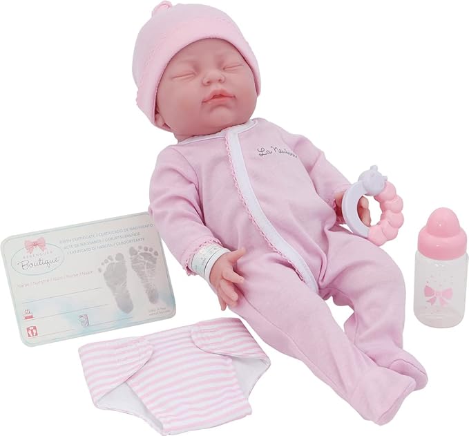 Muñeca Bebé Durmiendo de Vinilo Lavable 17" Modelo 17B