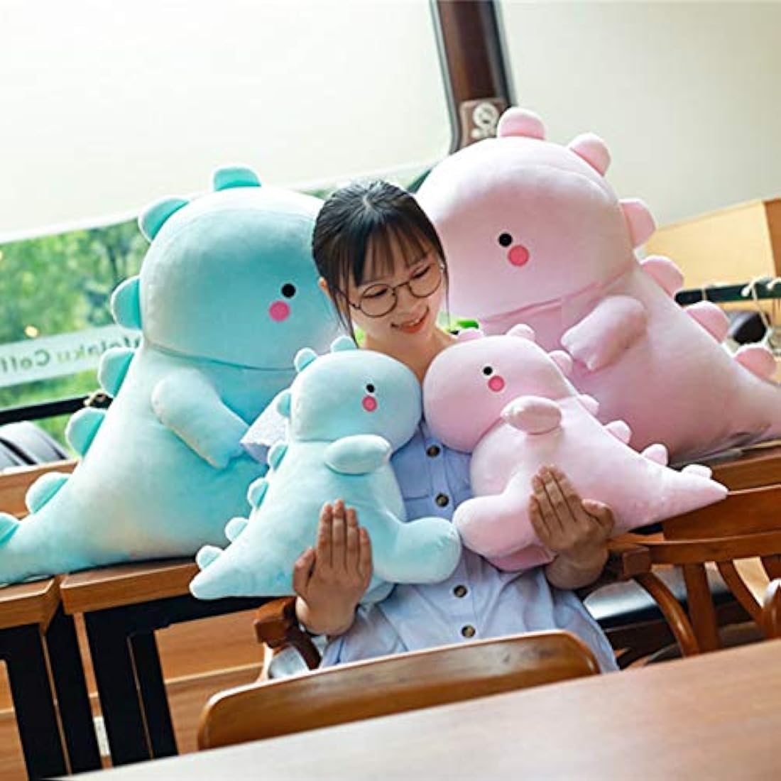 Peluche para niños de dinosaurio color azul de 12 in. Vhyhcy