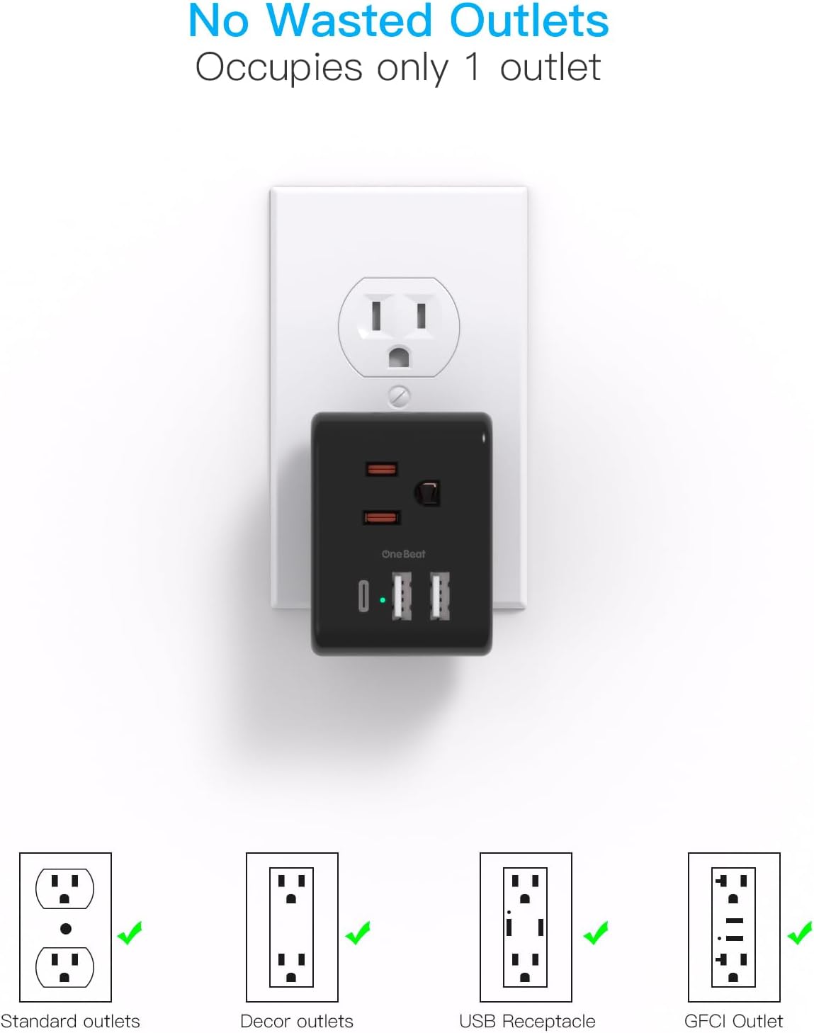 Extensor de toma de corriente múltiple, regleta de alimentación