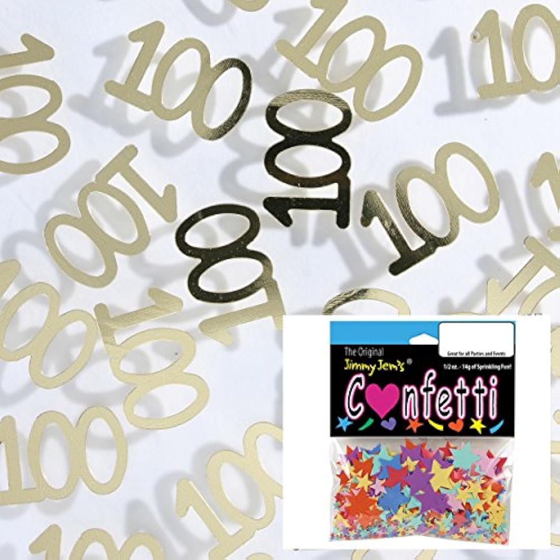 Confeti número 100 en oro – paquete de venta