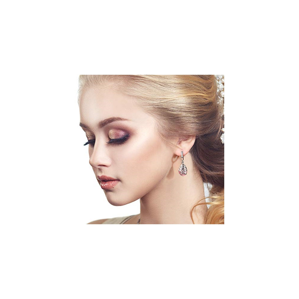 Aretes colgantes de gota de cristal de lágrima para mujeres