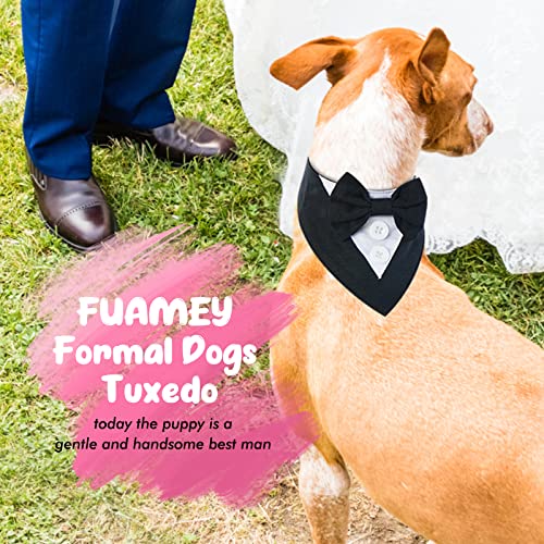 FUAMEY Esmoquin para perro, collar formal de boda para perro, collar de perro con pajarita, disfraz de cumpleaños ajustable, fiesta de mascotas, traje de boda para perro, traje de San Valentín, disfraz de cosplay para mascotas pequeñas, medianas y grandes