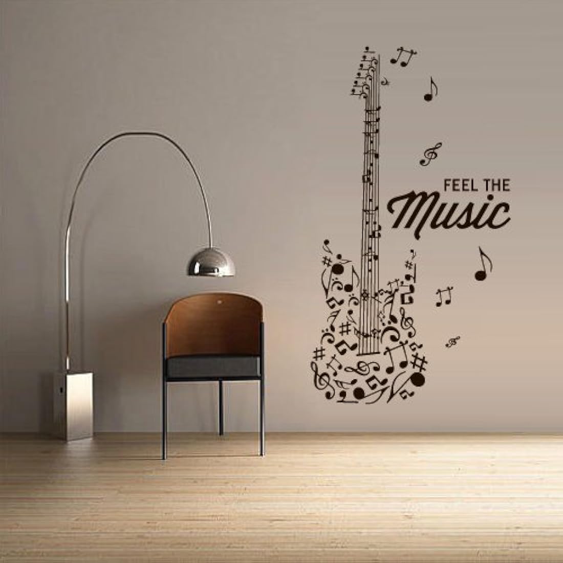 Pegatinas de vinilo para pared, diseño de guitarra,