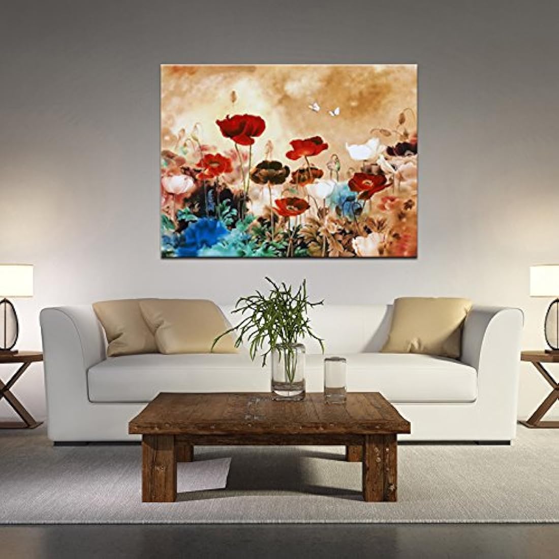 Lona impresa de amapolas florecientes, Wieco Art