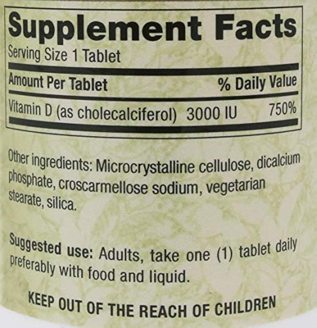 Vitamina D3 3000 UI 250 pestañas kosher