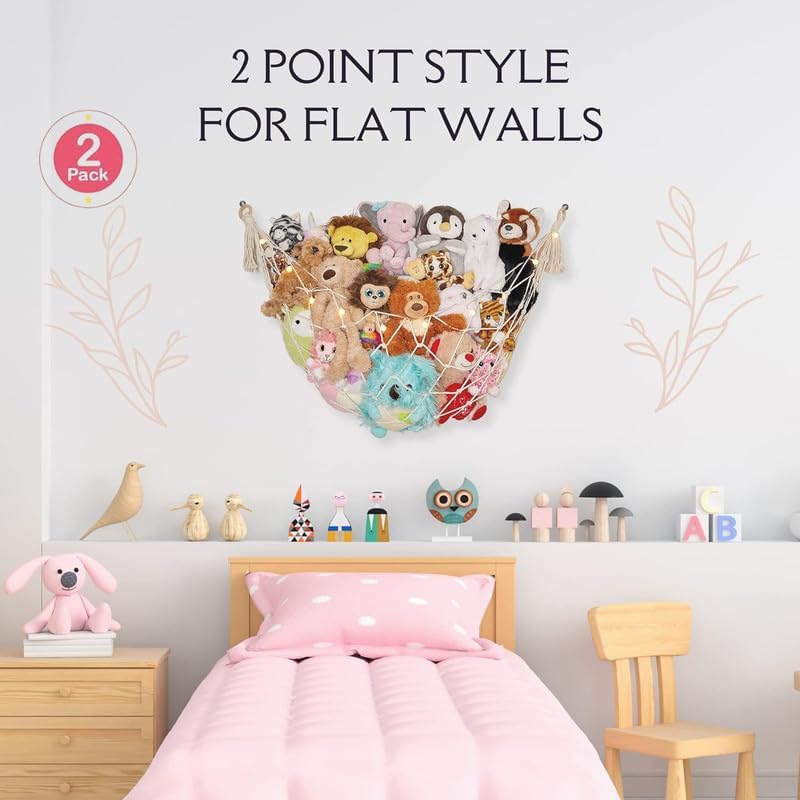 Hamaca de Almacenamiento para Peluches - Decoración Boho - 2 Pack