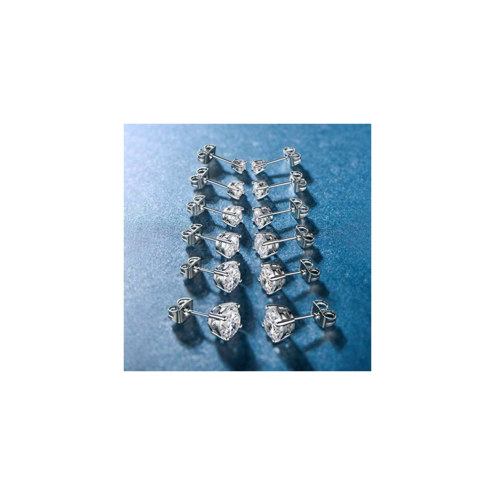 Aretes de tuerca chapados en oro blanco de 18 quilates