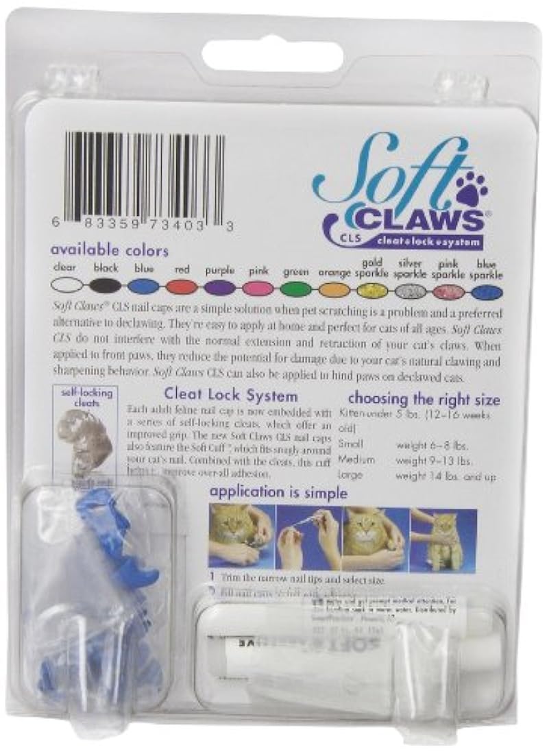 Soft Claws tapones azules de uñas para gatos