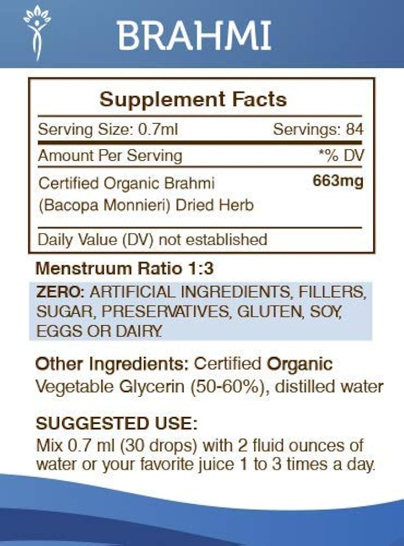 Brahmi Tintura alcohol-free Extracto de líquido