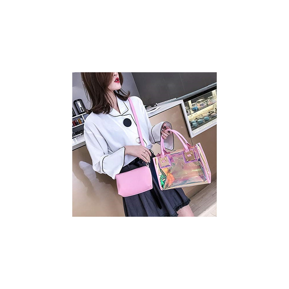 Bolsos cruzado transparente para mujer 2 en 1