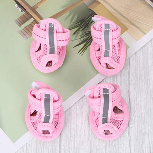 Zapatos para perros pequeños, suaves, transpirables, para verano, para pavimento caliente, suela de goma antideslizante, ajustable, para caminar, correr, uso al aire libre