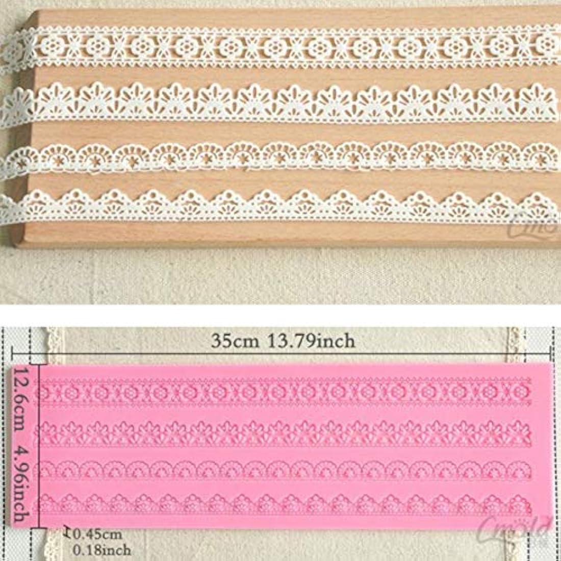 Molde de silicona de Banda de encaje para pasta de azúcar