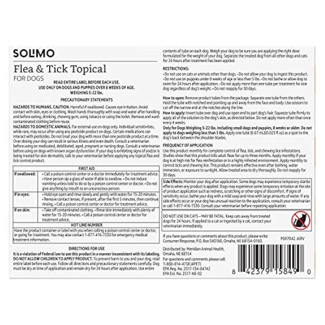 Tratamiento tópico para pulgas y garrapatas - perro pequeño