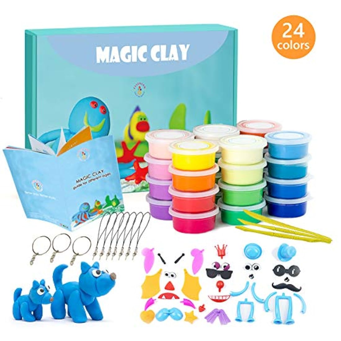Kit de arcilla de polímero 24 colores de aire seco-ESSENSON