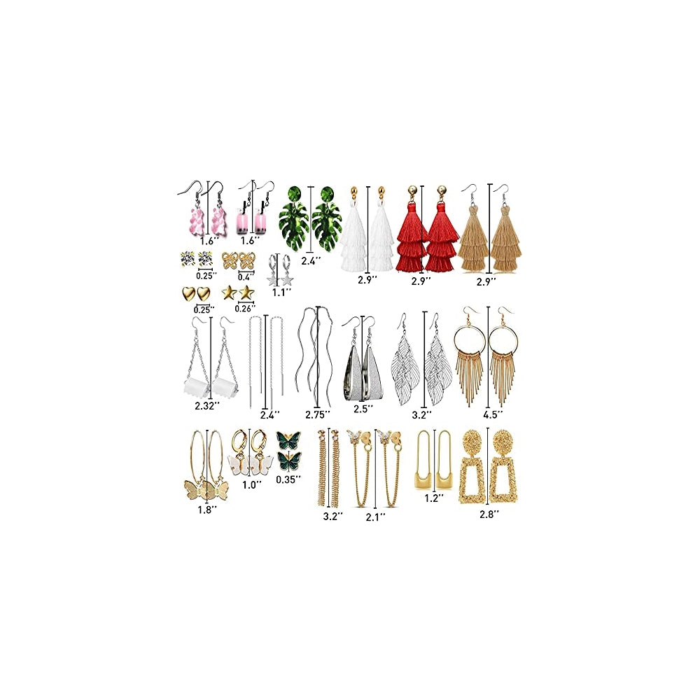 Aretes con borla de ratán y mariposa para mujeres