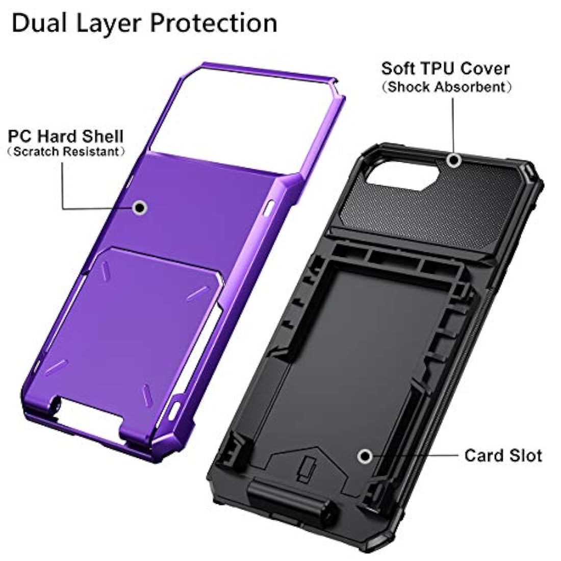 Vofolen - Funda para iPhone 8 Plus, tarjetero, soporte