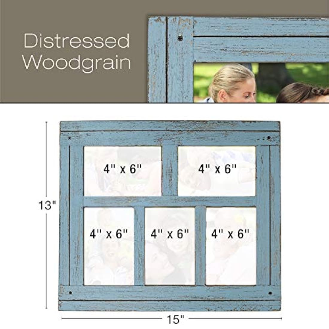 Marcos de fotos de collage de madera rústica