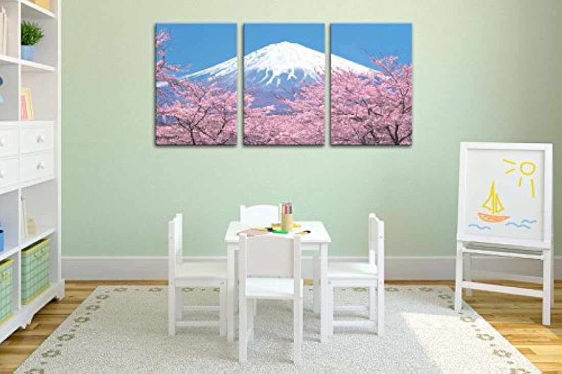 Mount Fuji - Lienzo decorativo para pared, diseño de flor