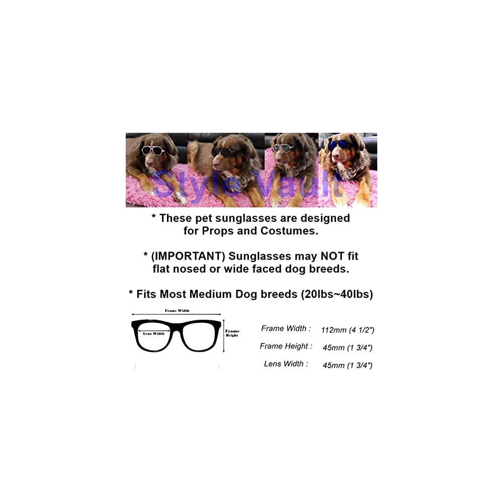 Disfraces Gafas de sol de aviador para disfraz de perro
