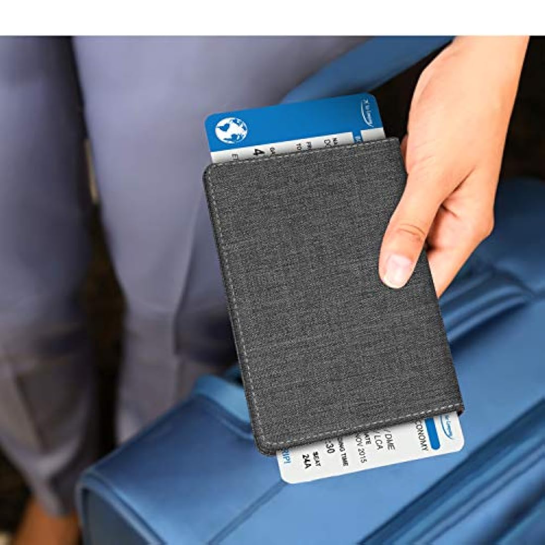 Portadocumentos de viaje estilo Funda para tarjeta pasaporte