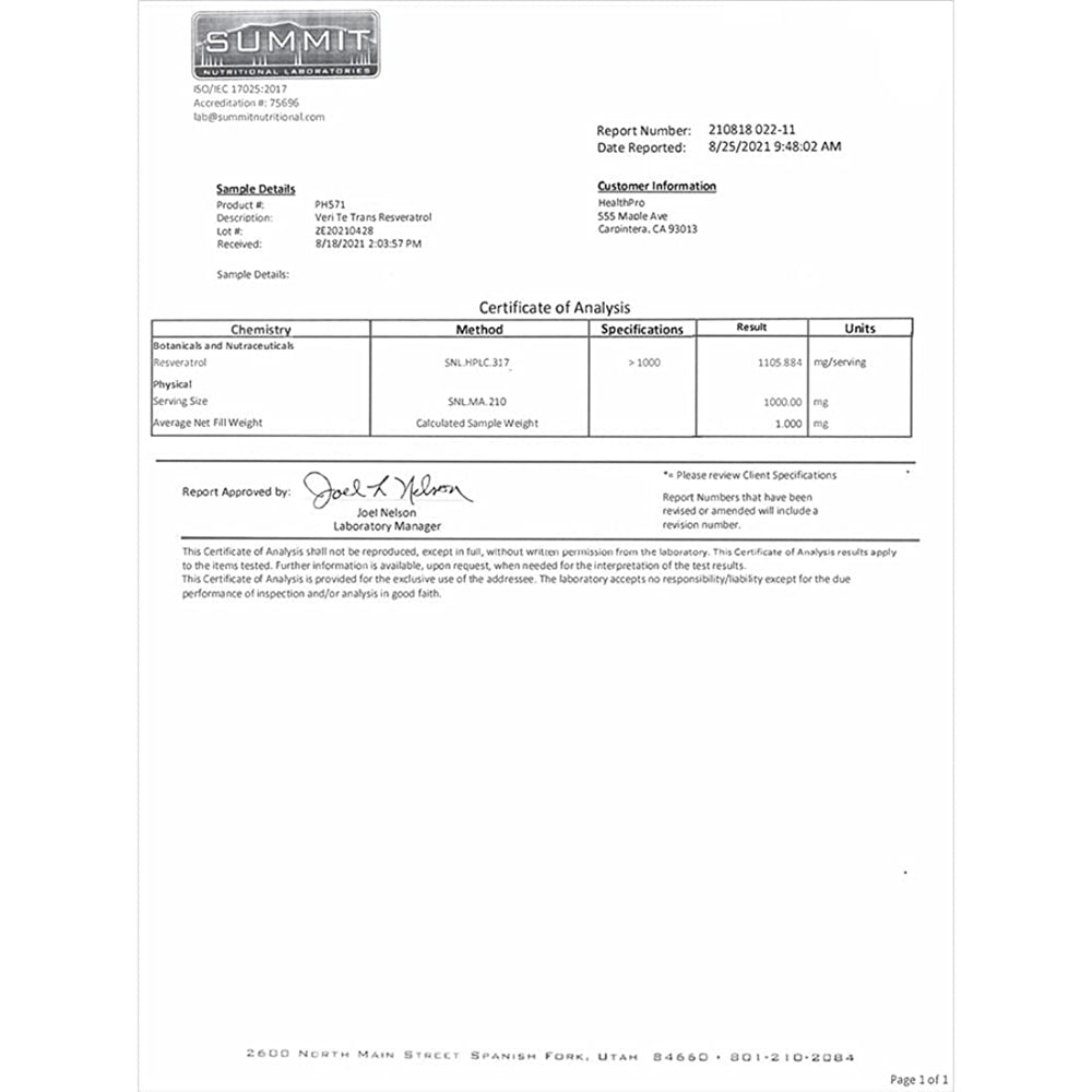 Suplementos Alimenticios Polvo de transveratrol micronizado