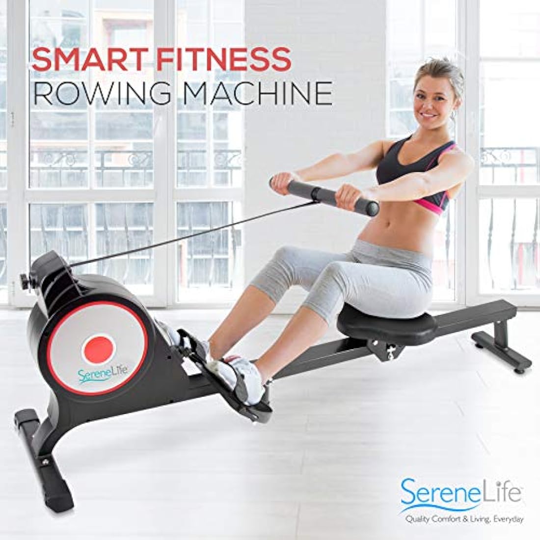 Máquina de remo para entrenamiento deportivo SERENELIFE SLRWMC10